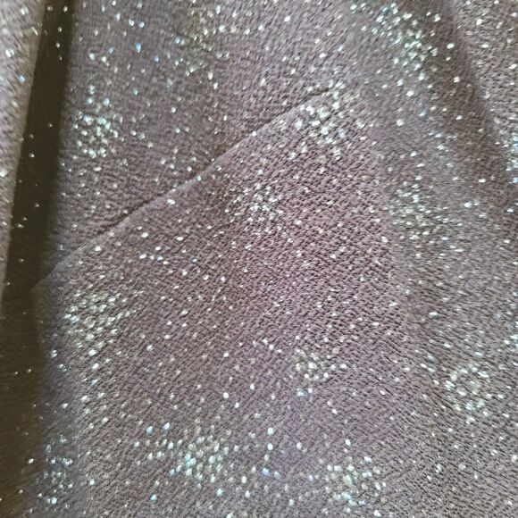 R&M Richards petites plus size navy metallic blue high neck layered blouse 2X - Picture 3 of 4